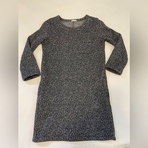 Gap Herringbone Black And White Fleece Lined Dress with Pockets Size XS